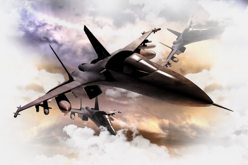 no weapon formed against you shall prosper showing fighter jets