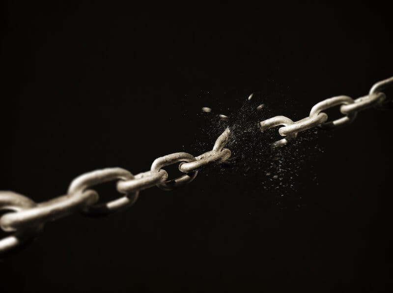 satan father of lies showing broken chains