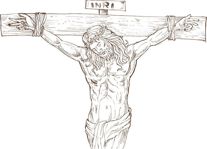 mystery of the substitution showing Jesus on the cross
