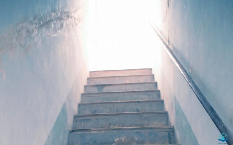 There is a God in heaven showing stairs going up to the skies