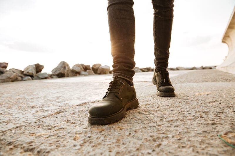 walking in the wisdom of God showing a man walking with his boots