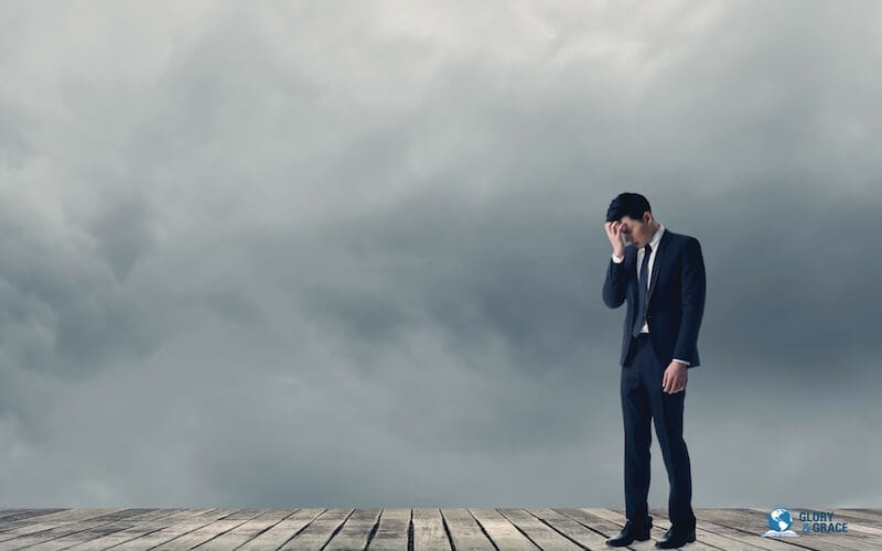 What is repentance images showing a man that is sad