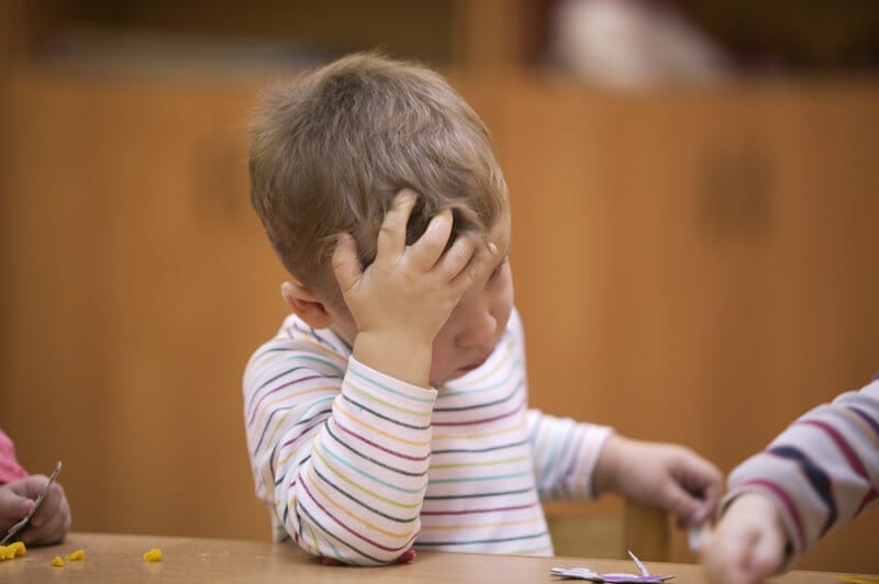 Who hath despised the day of little beginnings showing a little boy with his hands on the head