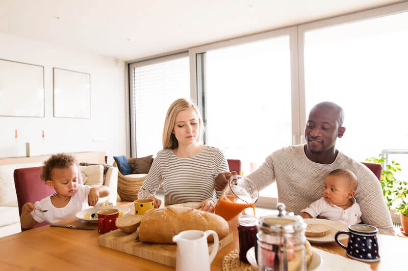 Your words were found and I did eat them showing a family on the table