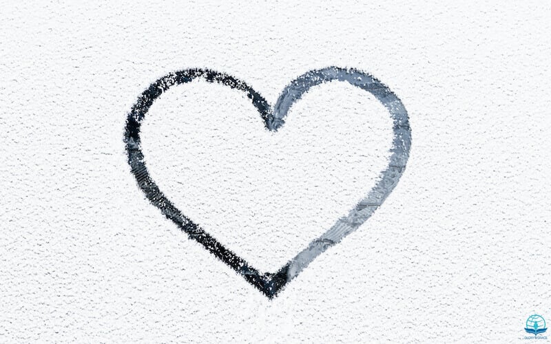 Blessed are the pure in heart showing a diagram of a line tracing the heart