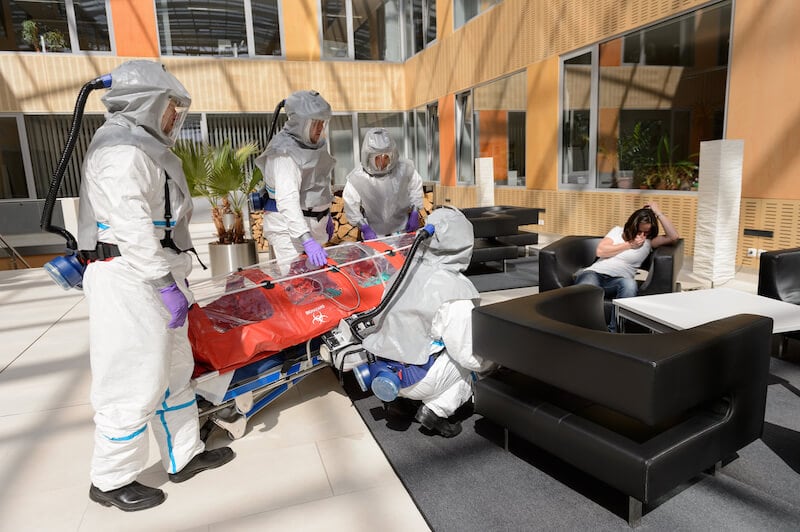 covid 19 and the church showing a medical team