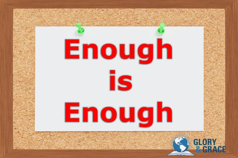 Hungry for God's presence image showing text reading enough is enough