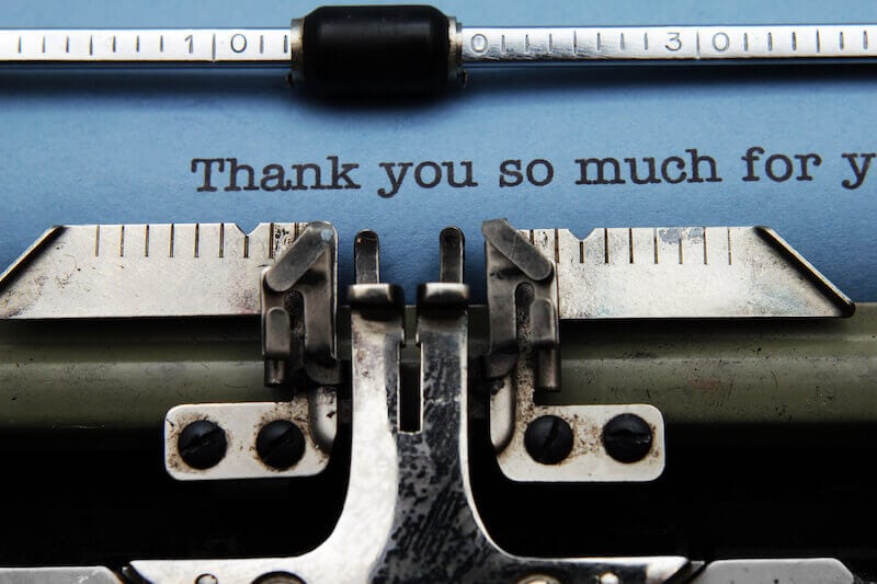 in everything give thanks showing typewriter