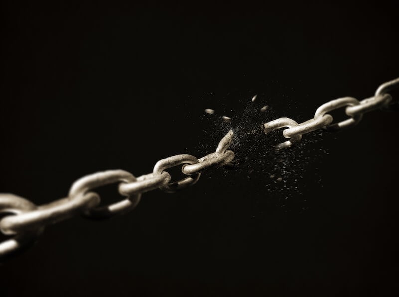 satan father of lies showing broken chains