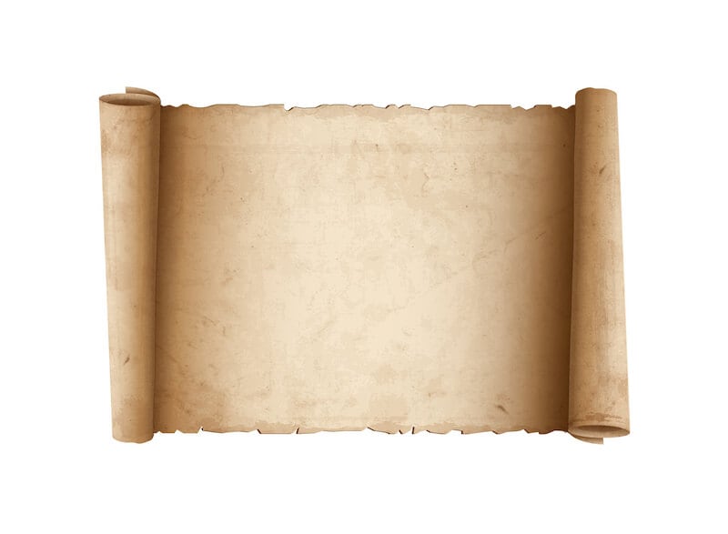 that which was from the beginning showing a scroll