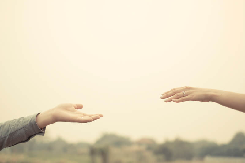 Jesus put forth His hand showing a hand