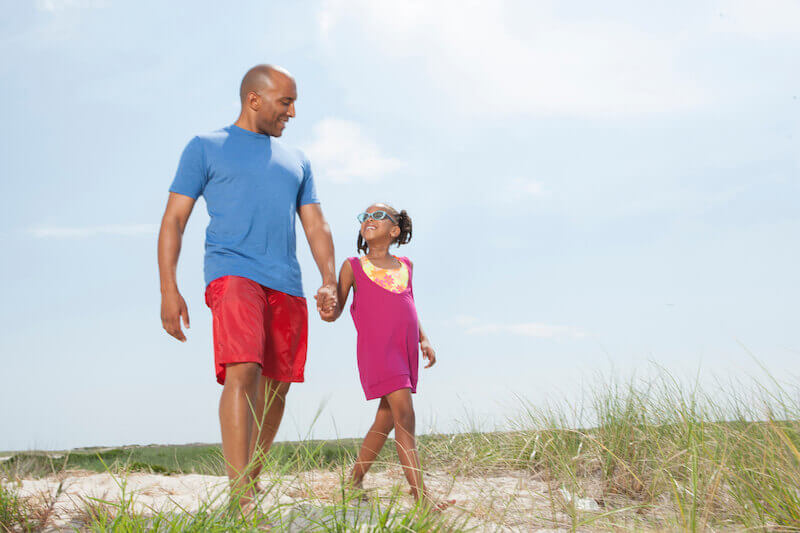 waxing strong in spirit showing a father and daughter
