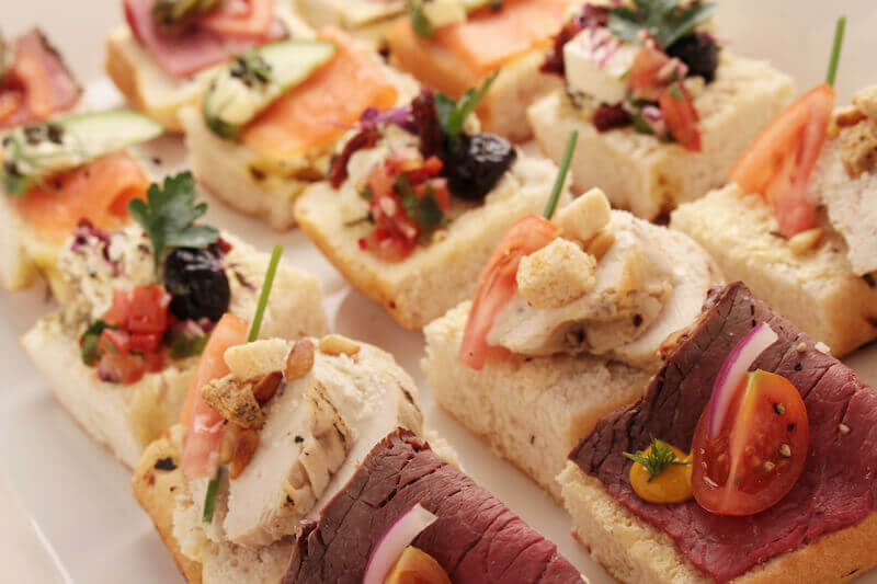 Abundantly satisfied showing a table of sandwich