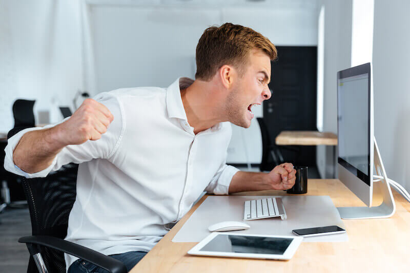 be not hasty in thy spirit to be angry sowing a man about to punch a computer