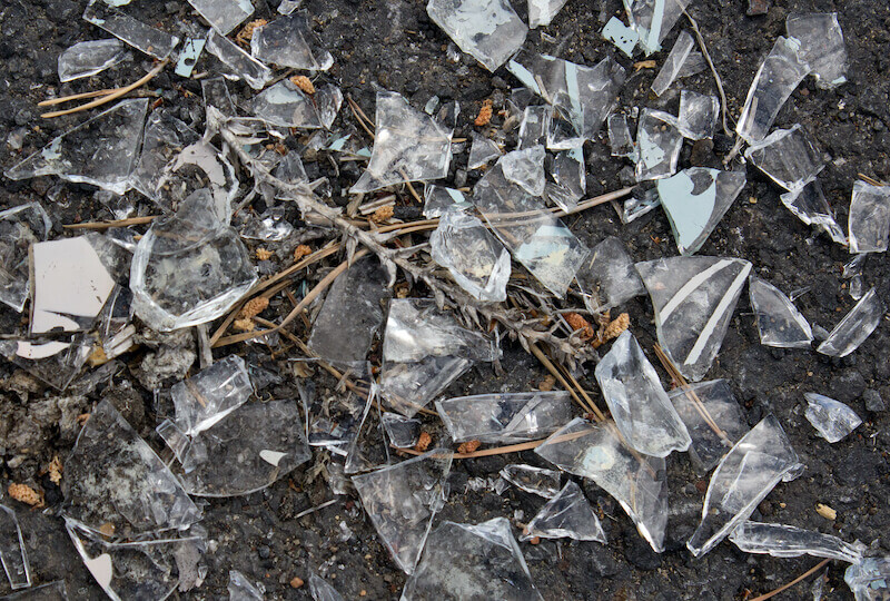 break them with a rod of iron showing a broken glass cup