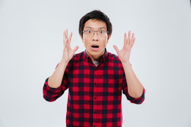 divine visitations showing an asian man that is surprised