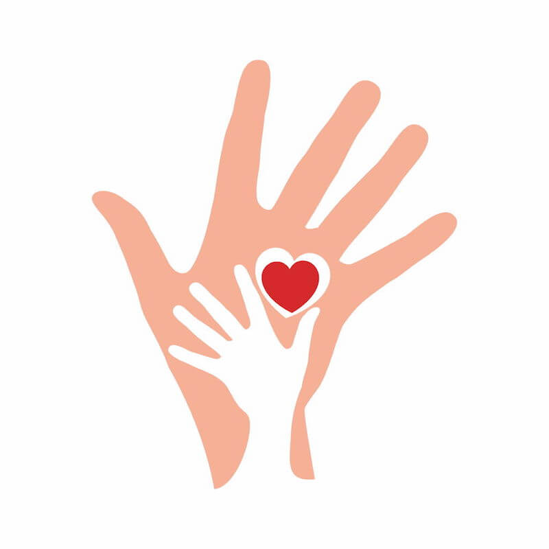 preparing the heart showing two hands and a heart