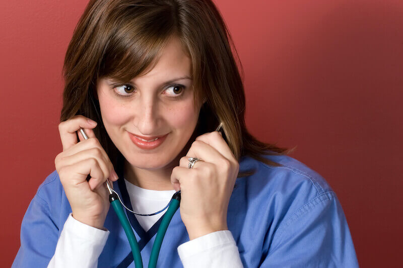 Midwives feared God showing a nurse with a stethoscope