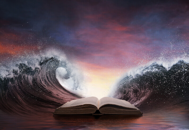 Peace, be still showing waves in the sea