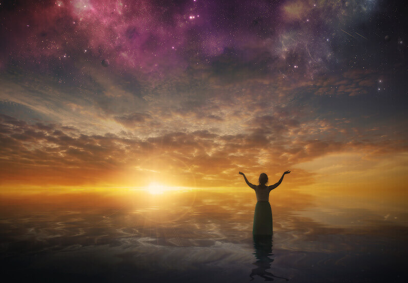 praising the Lord showing a woman lifting up her hands