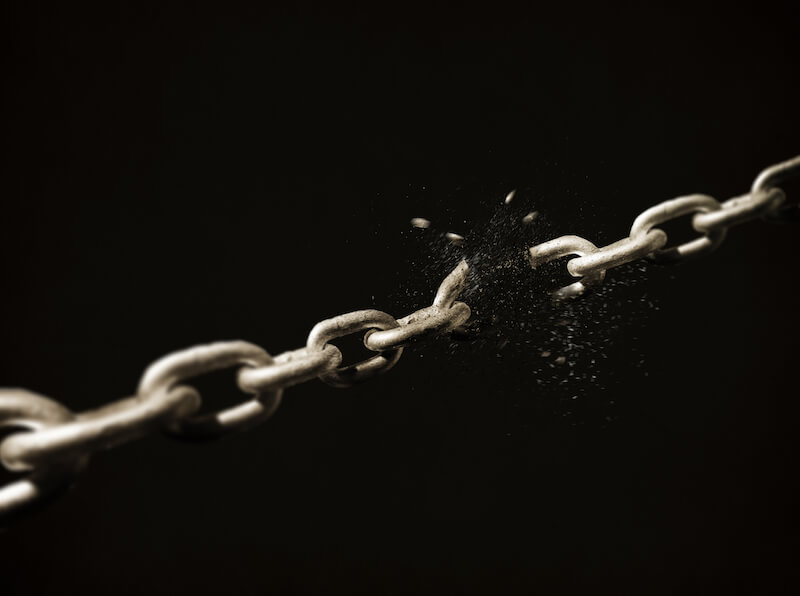 satan father of lies showing broken chains