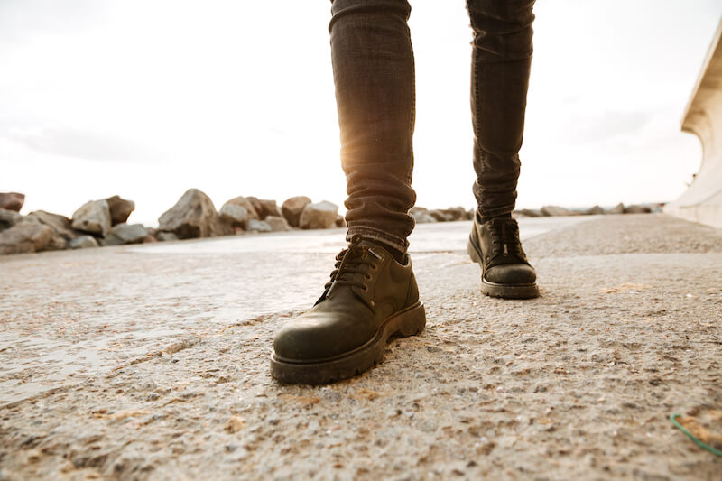walking in the wisdom of God showing a man walking with his boots