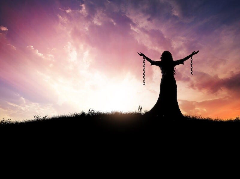 What is deliverance showing a woman with chains broken