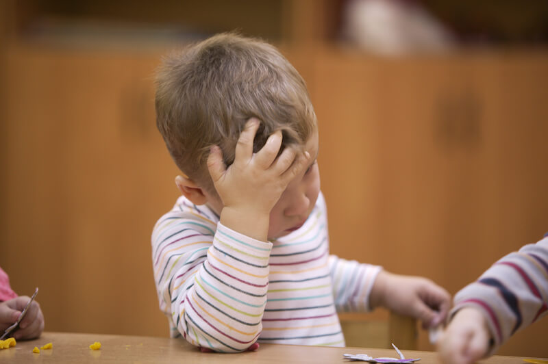 Who hath despised the day of little beginnings showing a little boy with his hands on the head