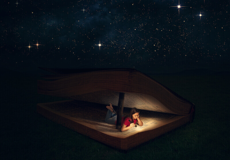 word is living showing a woman reading the bible open