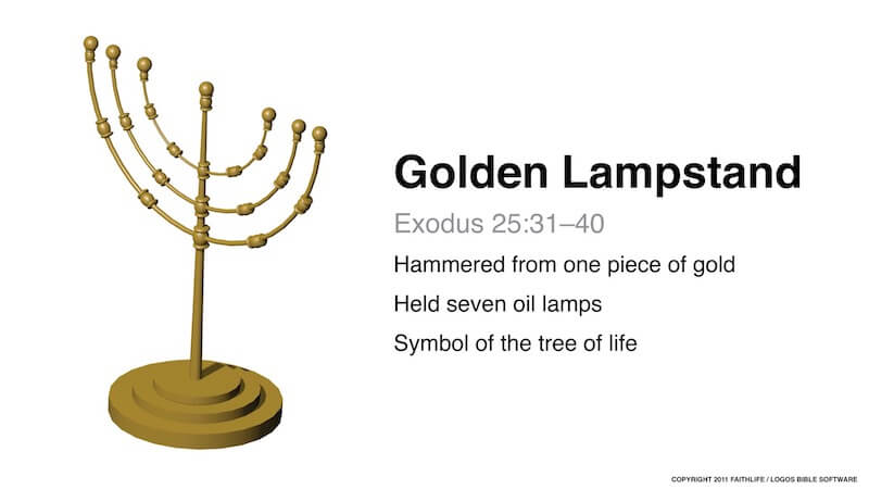 Lamstand showing the menorah