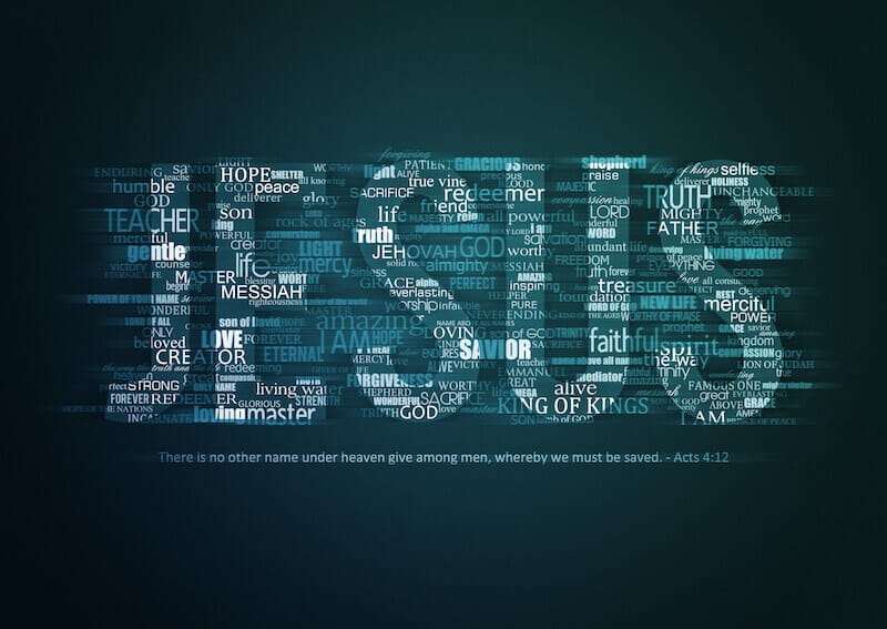 Jehovah titles showing the name Jesus spelt out