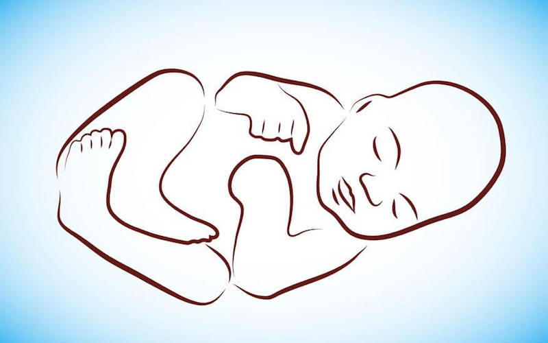 Babe in christ image showing the drawing of a newborn