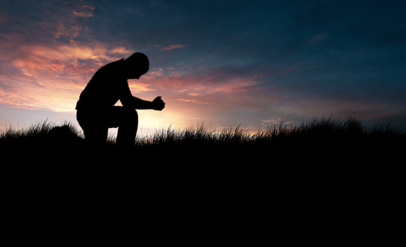 The effective fervent prayer showing a man praying