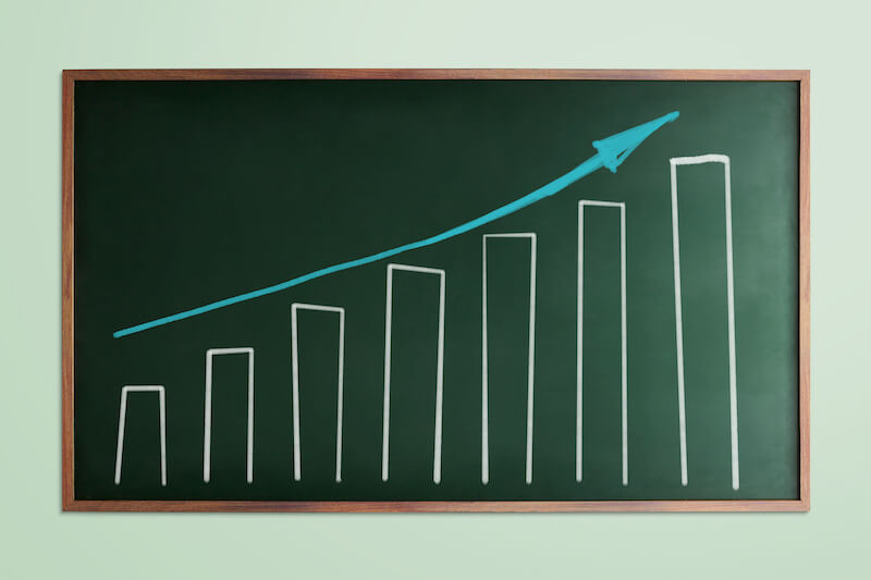 grace increasing showing a chart showing increase