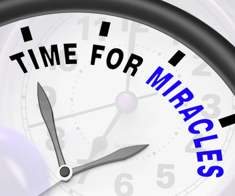 Hope against hope sowing a clock stating time for miracles