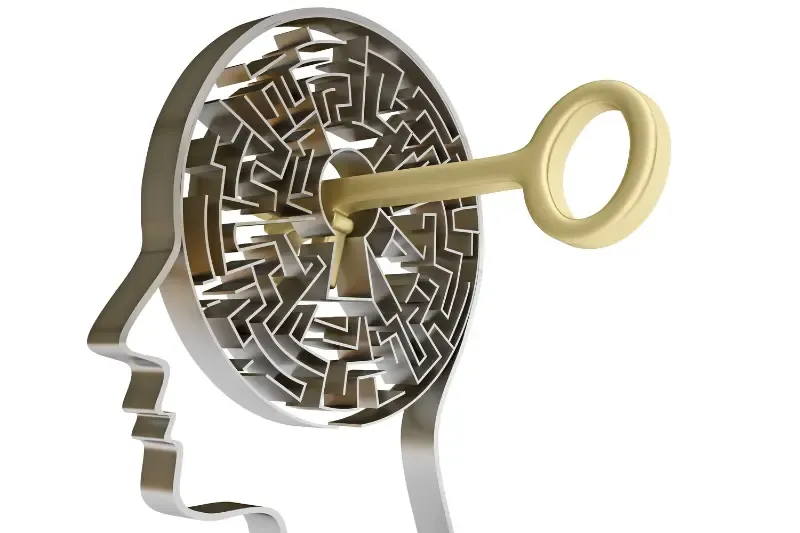 how to renew mind showing diagram of the head and a key
