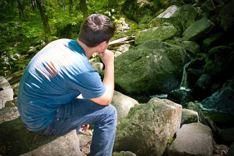 meditation on the word with God showing a man that is thinking