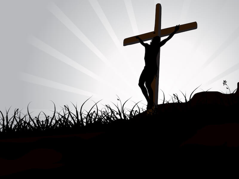 It is finished showing an image of Jesus on the cross