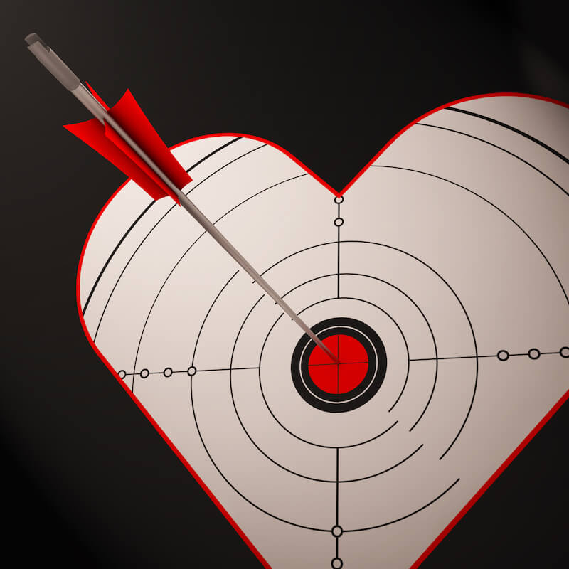 My eyes affected my heart s showing a target heart