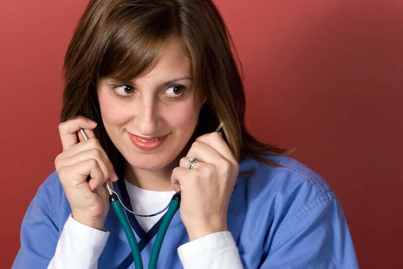 Midwives feared God showing a nurse with a stethoscope