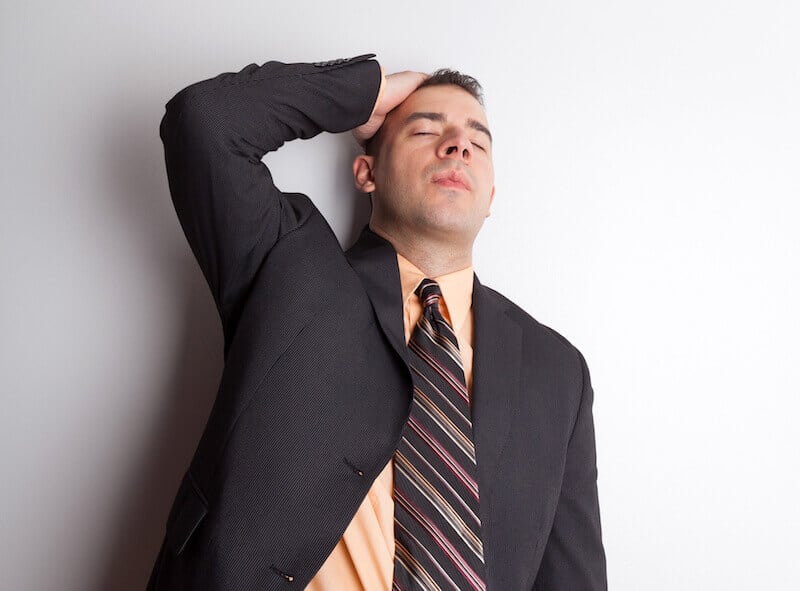 Perilous times showing a stressed out man
