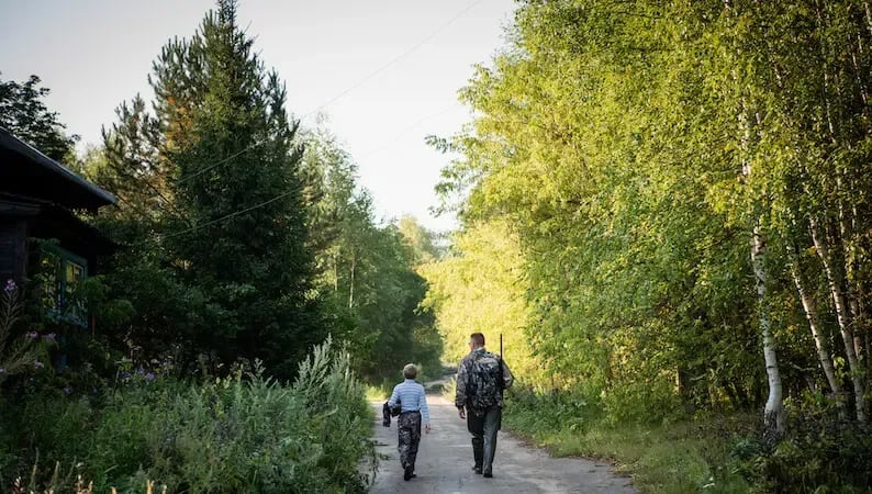 practicing the presence of God showing a father and son walking