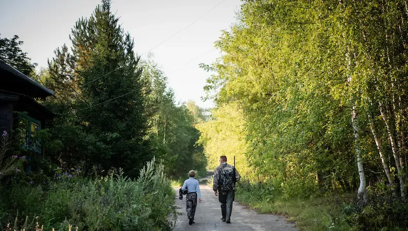 practicing the presence of God showing a father and son walking