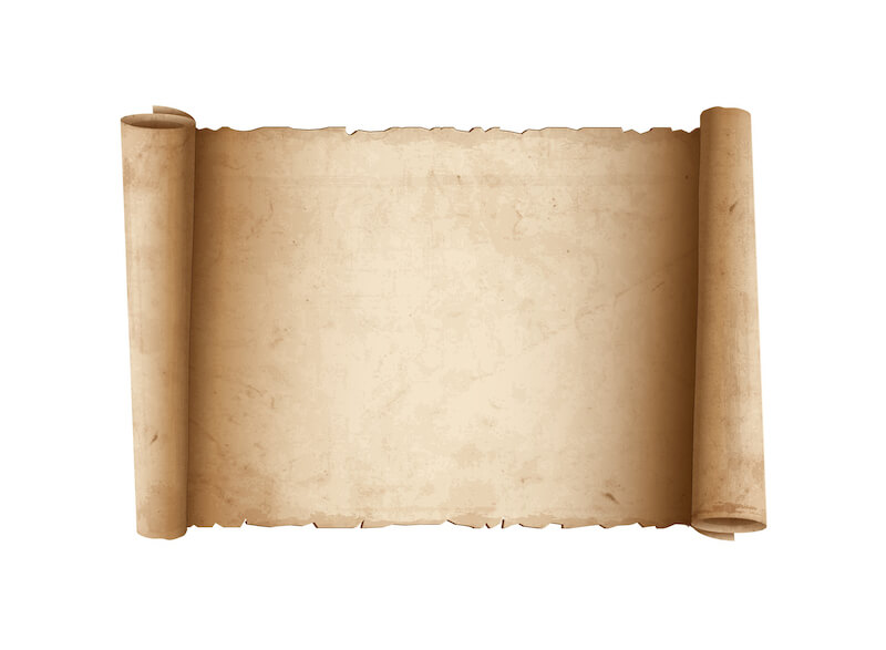 that which was from the beginning showing a scroll