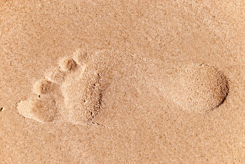 Word was made flesh showing the footprint of a man