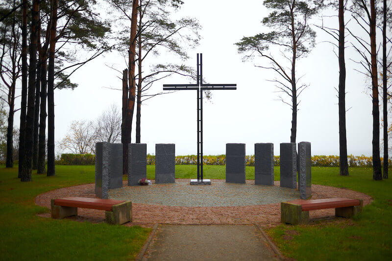 Two types of resurrection showing a cross in cemetery
