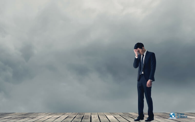 What is repentance images showing a man that is sad