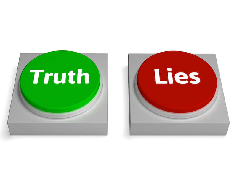 What is truth showing the letters of truth and lies