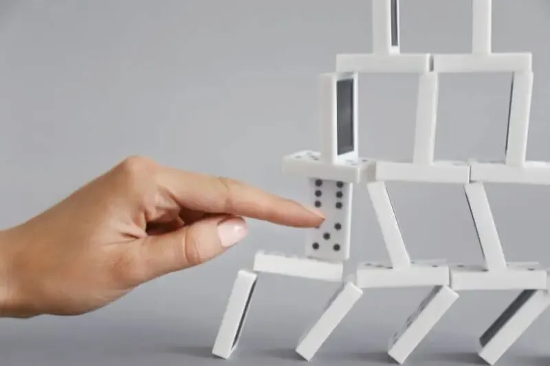 wrong teaching destabilizes believers showing a collapsing structure of blocks